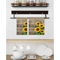 thumbnail image 3 of Sunflower Welcome Kitchen Dish Towels for Drying Dishes Set of 3, Farmhouse Brown Wood Grain Rustic Waffle Weave Microfiber Hand Tea Bathroom Towels Quick Dry & Absorbent Towel 15.7x23.6, 3 of 7