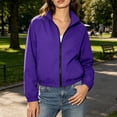 thumbnail image 5 of Admvng Women's Stand Collar Full Zip Cropped Windbreaker Jacket Pocket Lightweight Casual Outerwear, 5 of 9