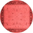 thumbnail image 1 of Ahgly Company Indoor Round Oriental Red Industrial Area Rugs, 7' Round, 1 of 4