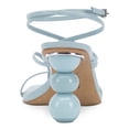 thumbnail image 2 of INC Womens Light Blue Strappy Stacked Sphere Metallic Accent Heel Padded Ankle Strap Lilliana Square Toe Sculpted Heel Buckle Heeled Sandal 8 M, 2 of 4