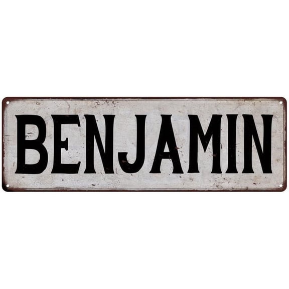 BENJAMIN Vintage Look Rustic Chic Metal Sign 6x18 106180036915