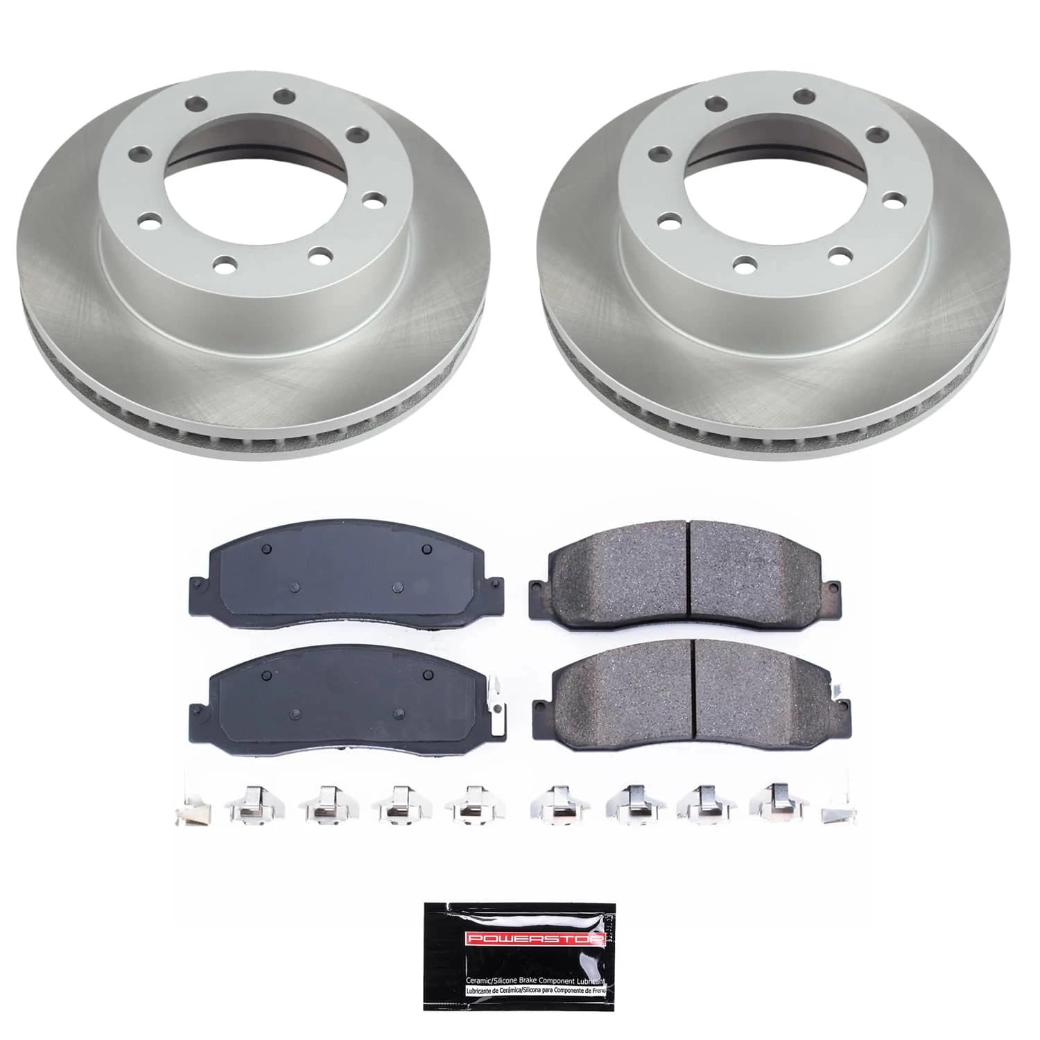PowerStop Front Semi-Coated Rotor and Low-Dust Ceramic Brake Pad Kit SC5412