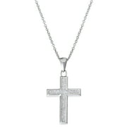 Connections from Hallmark Stainless Steel Glitter Paper Cross Pendant, 18"