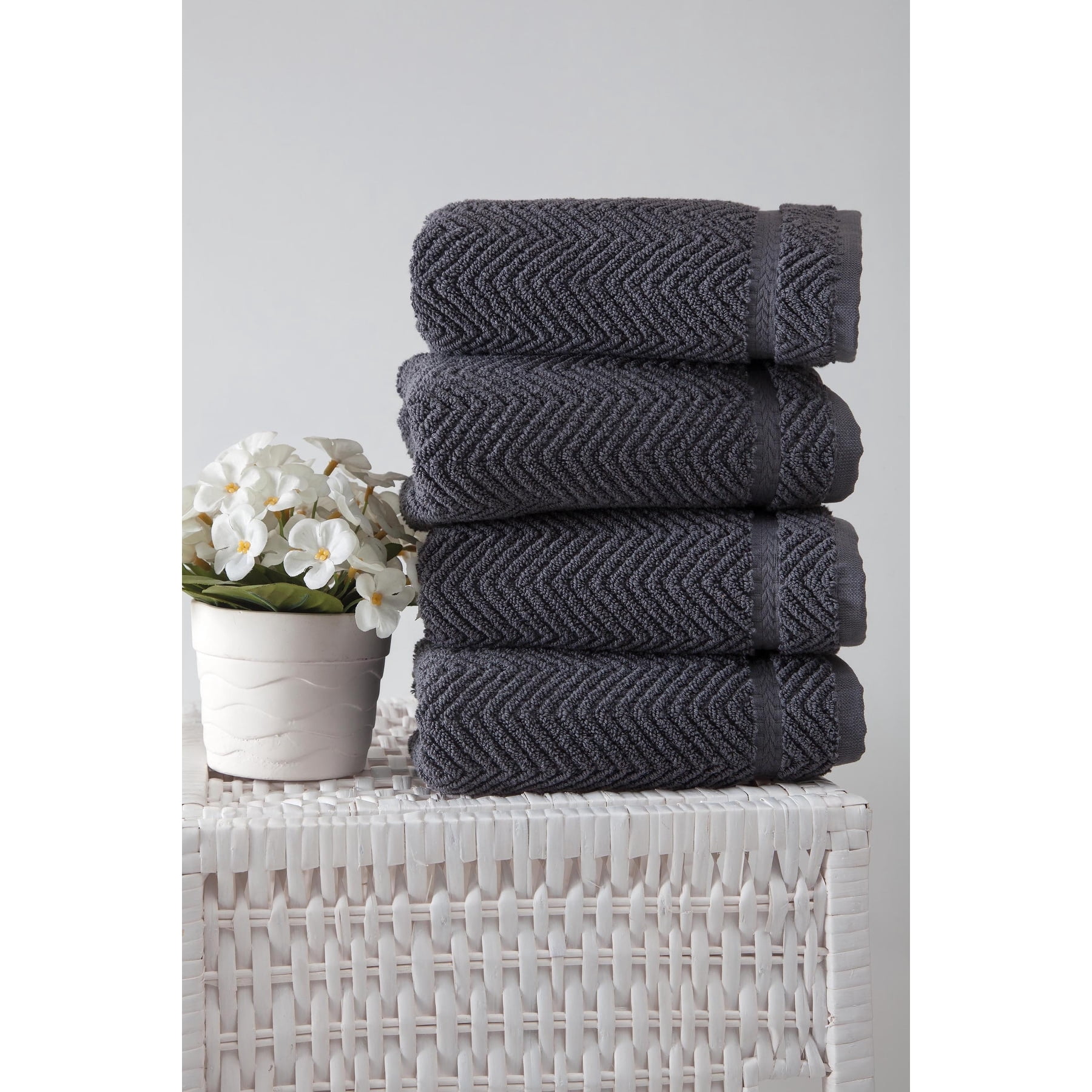 Ozan Premium Home  100% Turkish Cotton Maui Collection Luxury Hand Towels (Set of 4) Light Aqua