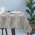 thumbnail image 4 of Black White Geometric Table Cloth Waterproof Tablecloths, Modern Striped Abstract Art Tablecloth Dining Table Cover for Kitchen Party Tabletop Outdoor, Rectangle Tablecloth 54x108 Inch, 4 of 9