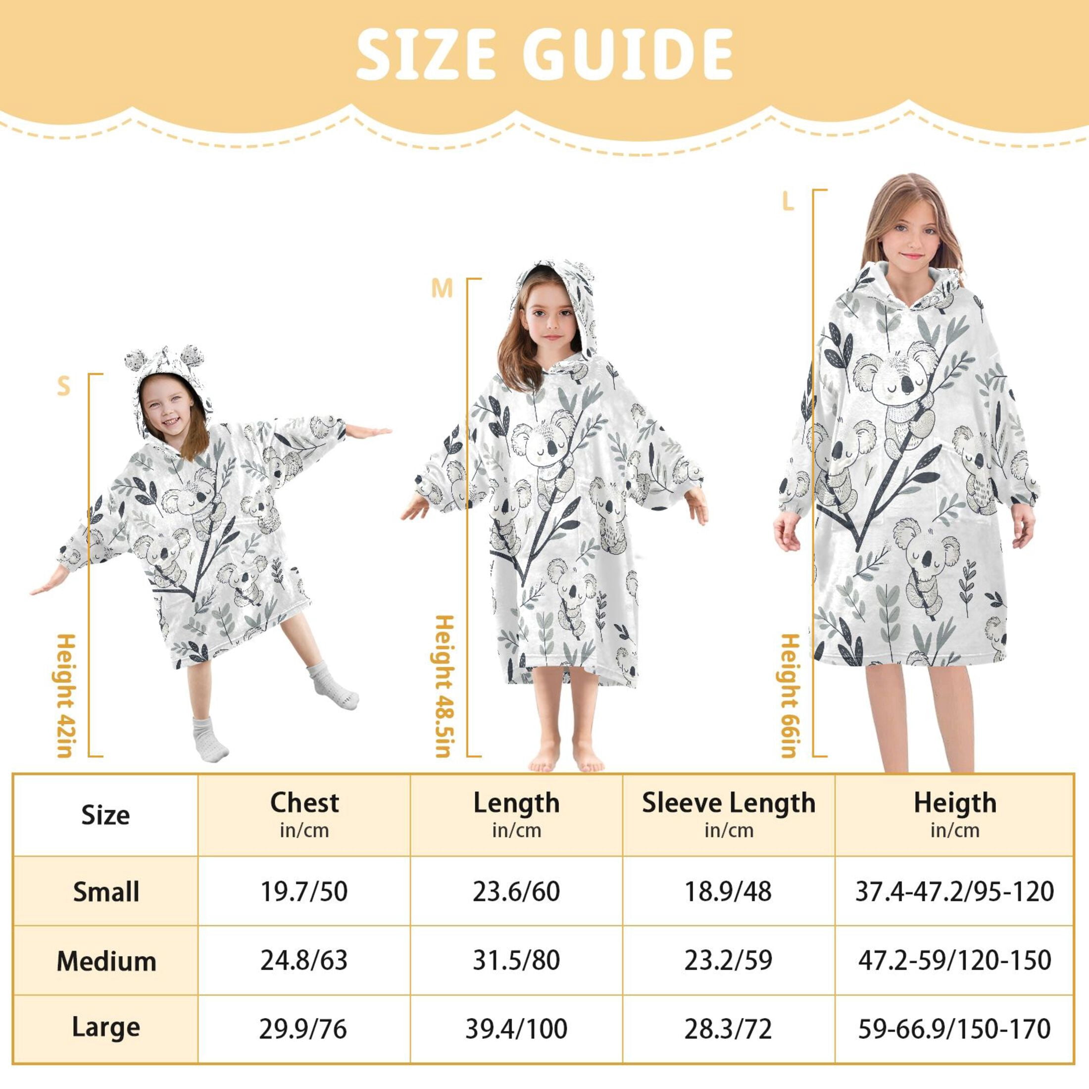 joogoo Wearable Blanket Hoodie for Cute Bear on Branch Oversized Sherpa Hooded 3-14 YR M