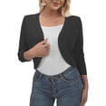 thumbnail image 6 of Très Chic Mailanda Women's Open Front 3/4 Sleeve Cropped Cardigan Bolero Shrug Sweater, 6 of 6