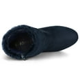 thumbnail image 4 of Unique Bargains Women's Faux Fur Block Heel Round Toe Ankle Boots, 4 of 7