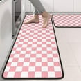 thumbnail image 2 of Kitchen Rugs Sets Of 2,Pink and White Checkerboard Pattern Anti Fatigue Kitchen Mat Rugs Non Slip Washable,Decorative Kitchen Floor Mats for Kitchen,Sink,Laundry,17"x47"+17"x47", 2 of 5