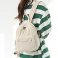 thumbnail image 3 of Mochila para niñas, de pana, ligera, moderna, versátil, informal. Blanco, 3 of 9