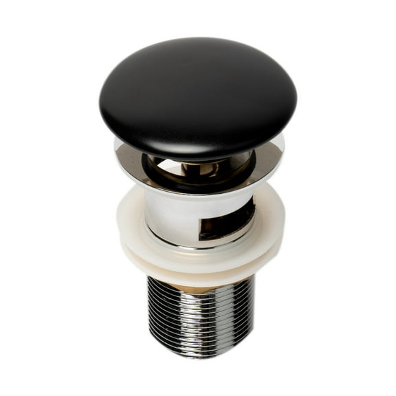 ALFI Brand AB8056-BM Ceramic Mushroom Top Pop Up Drain for Sinks with Overflow, Matte Black