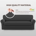 thumbnail image 2 of Easy-Going 2 Pieces Microfiber Stretch Sofa Slipcover Spandex Soft Sofa Couch Cover, Sofa, Dark Gray, 2 of 7