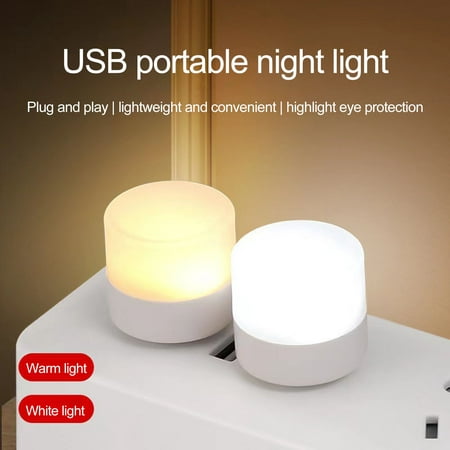 

CXDa 4Pcs Night Lights Eye Protection Glare Free Compact Size Energy-saving Universal Illumination ABS USB Plug-and-Play Mini Night Lamp for Home