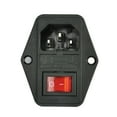 thumbnail image 3 of New 3 Pin Iec320 C14 Ac Inlet Male Plug Power Socket With Fuse Switch 10A 250V,1*Power Socket,Black & red, 3 of 8