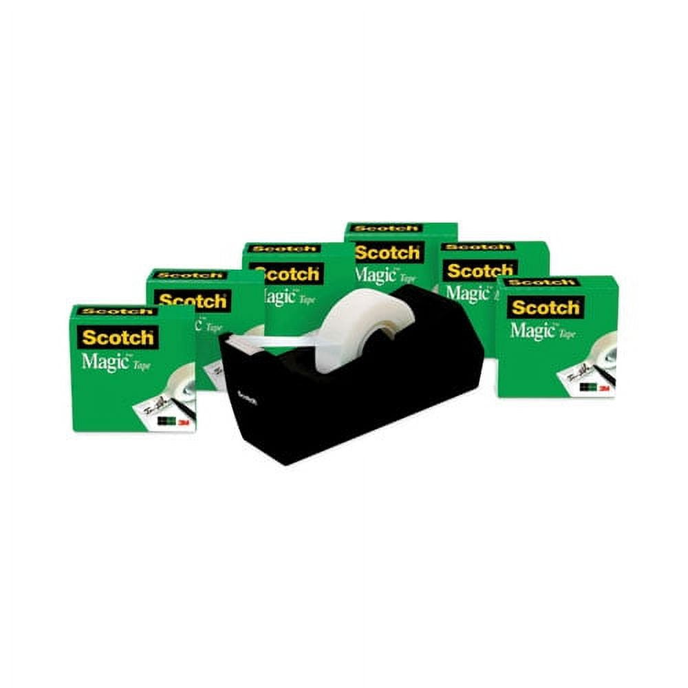 Magic Tape Desktop Dispenser Value Pack, 1" Core, 0.75" X 83.33 Ft, Clear, 6/pack | Bundle of 2 Packs