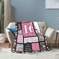 thumbnail image 7 of Sweet 16 Gifts For Girls Blanket Gifts For Kids Adults - Lightweight Throw Blanket For Bedroom Living Room Decor Soft Fuzzy Fleece Cozy Plush Bed Couch 40"X30", 7 of 7