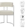 thumbnail image 4 of Side Dining Chair, Silver White, Fabric, Metal, Bar Pub Cafe Bistro Dining Kitchen Hospitality Restaurant, Modern Contemporary, HB37853, 4 of 10