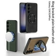 thumbnail image 3 of Allytech Case for Samsung Galaxy S24 with 360° Rotatable Magnetic Ring Kickstand, Support Wireless Charging, Luxury PU Leather [Anti-Drop & Shockproof] Case for Galaxy S24 - Brown, 3 of 10