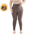 thumbnail image 2 of Sakmal Footless Fleece Lined Tights Women 80D Coffee Leggings Winter Ladies Tight, 2 of 5