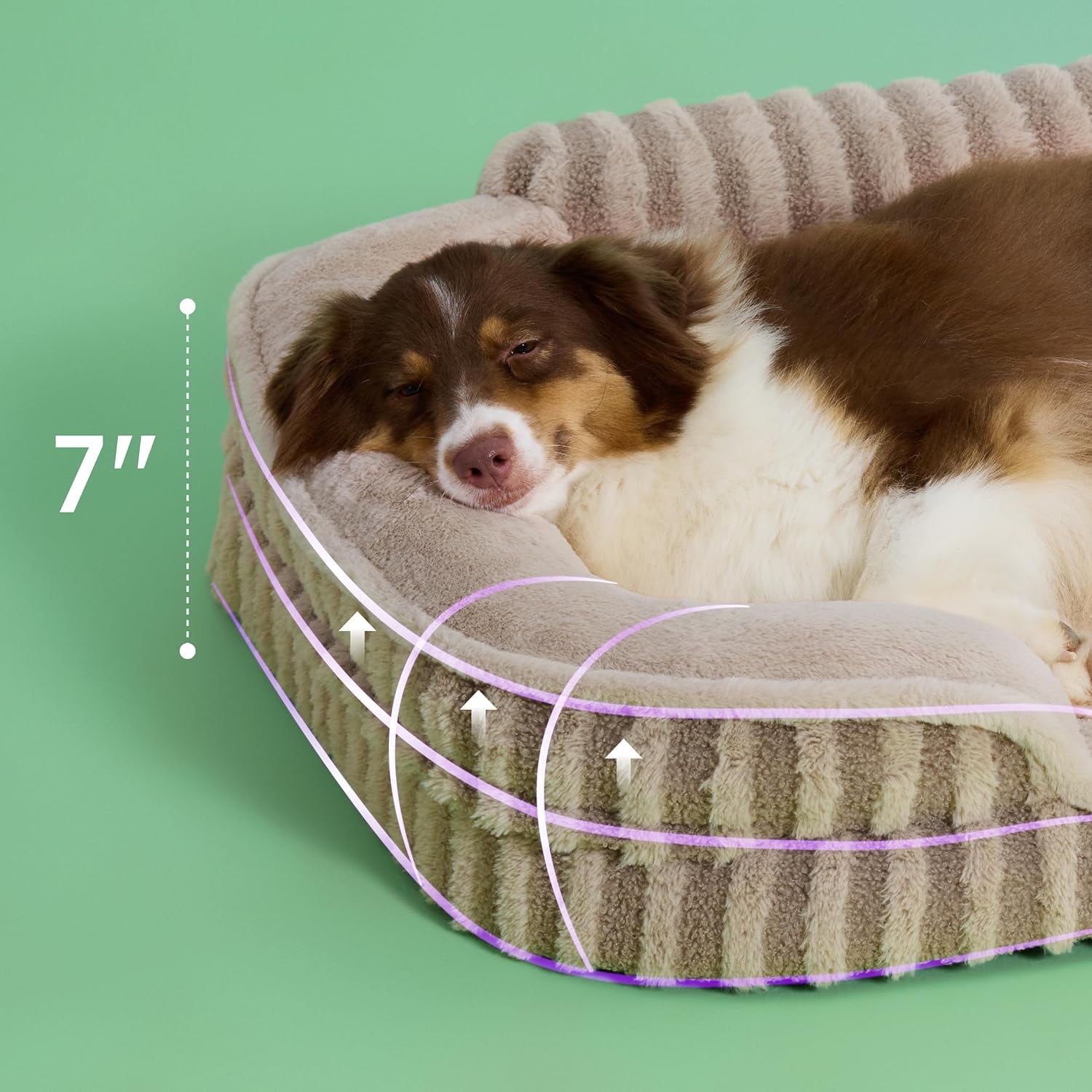Cute Dog Beds for Extra Large Dogs, Orthopedic Waterproof XL Pet Bed with Sides, High Back Non-Slip and Egg-Crate Foam Big Dog Couch Sofa with Washable Removable Cover, Blue
