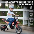 thumbnail image 6 of Qaba Kids Motorcycle, 24V Electric Dirt Bike with 250W Motor, Up to 9.9 MPH, 12" Inflatable Tires and Rear Suspension, for 8-12 Years Old, Red, 6 of 10