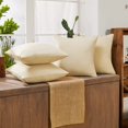 thumbnail image 3 of Deconovo Fundas de cojines decorativas - Juego of 4 Soft Linen Cushion Covers, Machine Washable Pillowcases for Sofa, Pale Banana, 18x18 Inch, 3 of 7