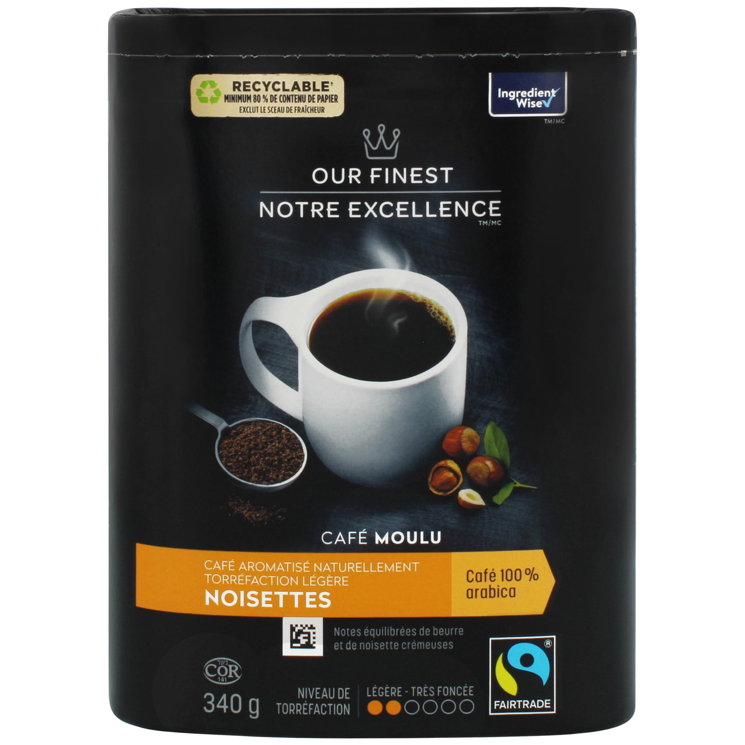 Our Finest Naturally Flavoured Hazelnut Ground Coffee, 340 g