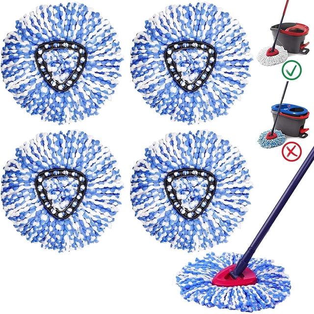 EcoNesxp Microfiber Spin Mop Replacement Pack Easy Clean Mop Replacement Head Compatible with O 4 Pack Spin Mop Replacement Head EasyWring Spin Mop for Floor Cleaning