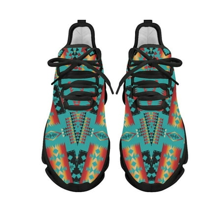 

Hot Sales Ethnic Tribal Aztec Pattern Mesh Shock Absorbing Running Shoes Trend Comfortable Soft Shoes Women Business Footwear