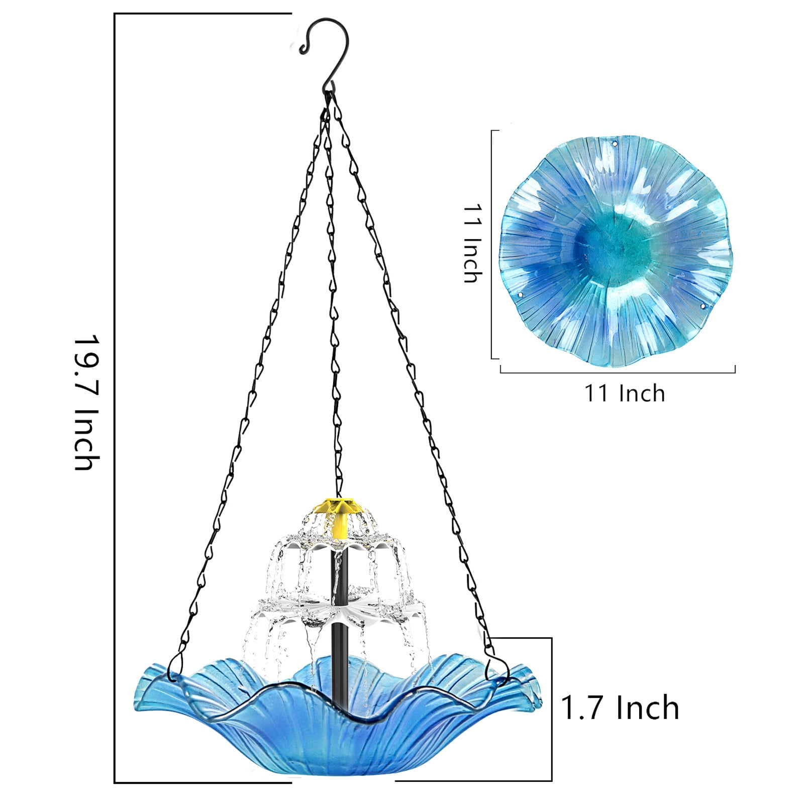 LACKUST Bird Feeders Outdoor Clearance,Outdoor Hanging Solar Hummingbird Feeder and Birdbath for Patio and Garden Decoration,Multicolor