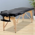 thumbnail image 2 of CL.HPAHKL Message Table Massage Bed Portable, 3 Folding Lightweight Lash Bed Esthetician Bed, Tattoo Bed Height Adjustable with Carrying Case Wooden Leg Spa Bed Hold up to 450lbs, Black, 2 of 7