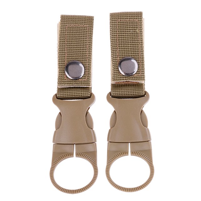 Greeniant Paquete de 10 Clip de soporte para botella de agua Correa de nailon Hebilla Gancho Mosquetón Colgador Accesorio Senderismo al aire Ropa Deportiva, Zapatos Caqui