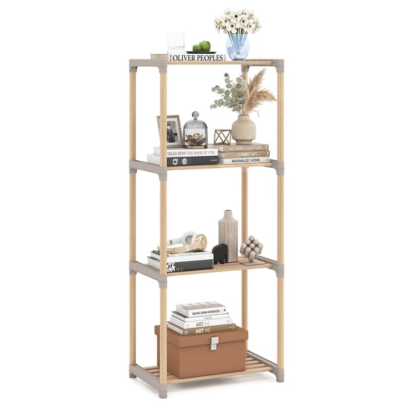 Gymax 4-Tier Bookshelf w/Open Shelves Freestanding Storage Organizer for Home Office
