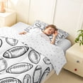 thumbnail image 4 of Castle Fairy Football Print Twin Comforter Sets 2pcs, Sport Theme Bedding Set, White Black,1 Comforter and 1 Pillowcase, 4 of 6