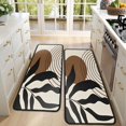 thumbnail image 4 of Kitchen Rugs Sets Of 2,Black Boho Geometric and Plant Pattern Anti Fatigue Kitchen Mat Rugs Non Slip Washable,Decorative Kitchen Floor Mats for Kitchen,Sink,Laundry,17"x47"+17"x47", 4 of 5