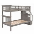 thumbnail image 2 of Twin-Over-Twin Bunk Bed Frame with Storage, Solid Pine, No Box Spring, Gray for Bedroom, 2 of 12