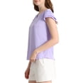 thumbnail image 4 of INSPIRE CHIC Women's Solid V Neck Cap Short Sleeves Work Blouse XL Lilac, 4 of 7