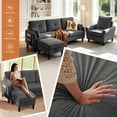 thumbnail image 3 of Soscana Corduroy Living Room Furniture Set,Convertible Sectional Sofa with Storage Ottoman & Accent Chair,3 Seat L Shaped Couch with Reversible Chaise & Side Pockets, for Living Room Office Apartment, 3 of 7
