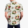 thumbnail image 5 of Rocae Vintage Bike Flower Butterfly for Men's Short Sleeve Polo Shirt, Quick Drying Performance Moisture Wicking Sports Men's Golf Shirt Small, 5 of 9