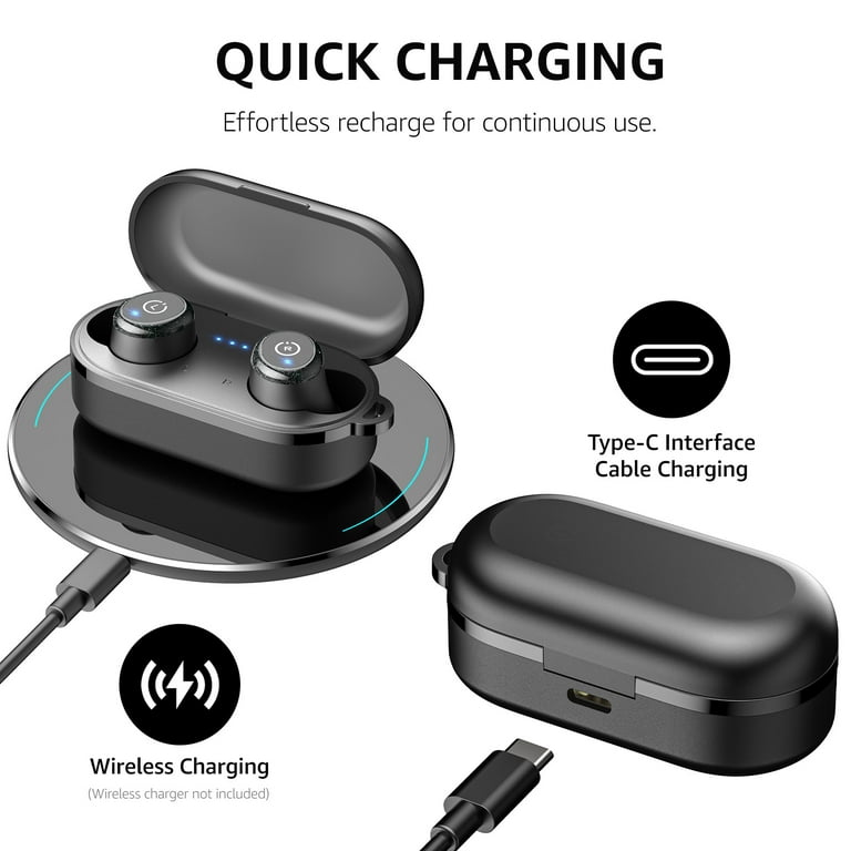 TOZO T10 Wireless Earbuds, Bluetooth 5.3, Stereo Bass, IPX8