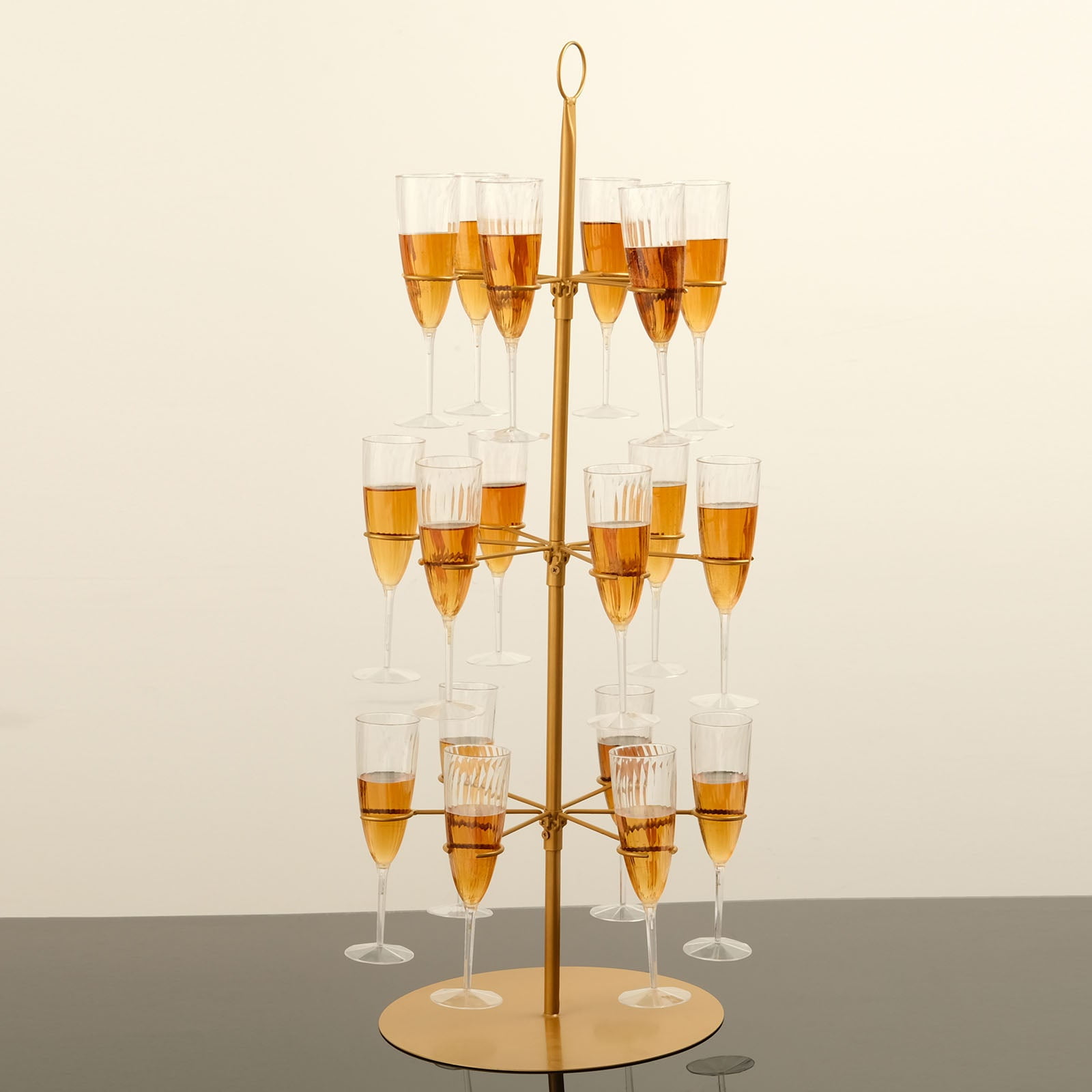 Efavormart 33" Gold Metal 3Tier Long Stem Wine Glass Cocktail Cup Tree