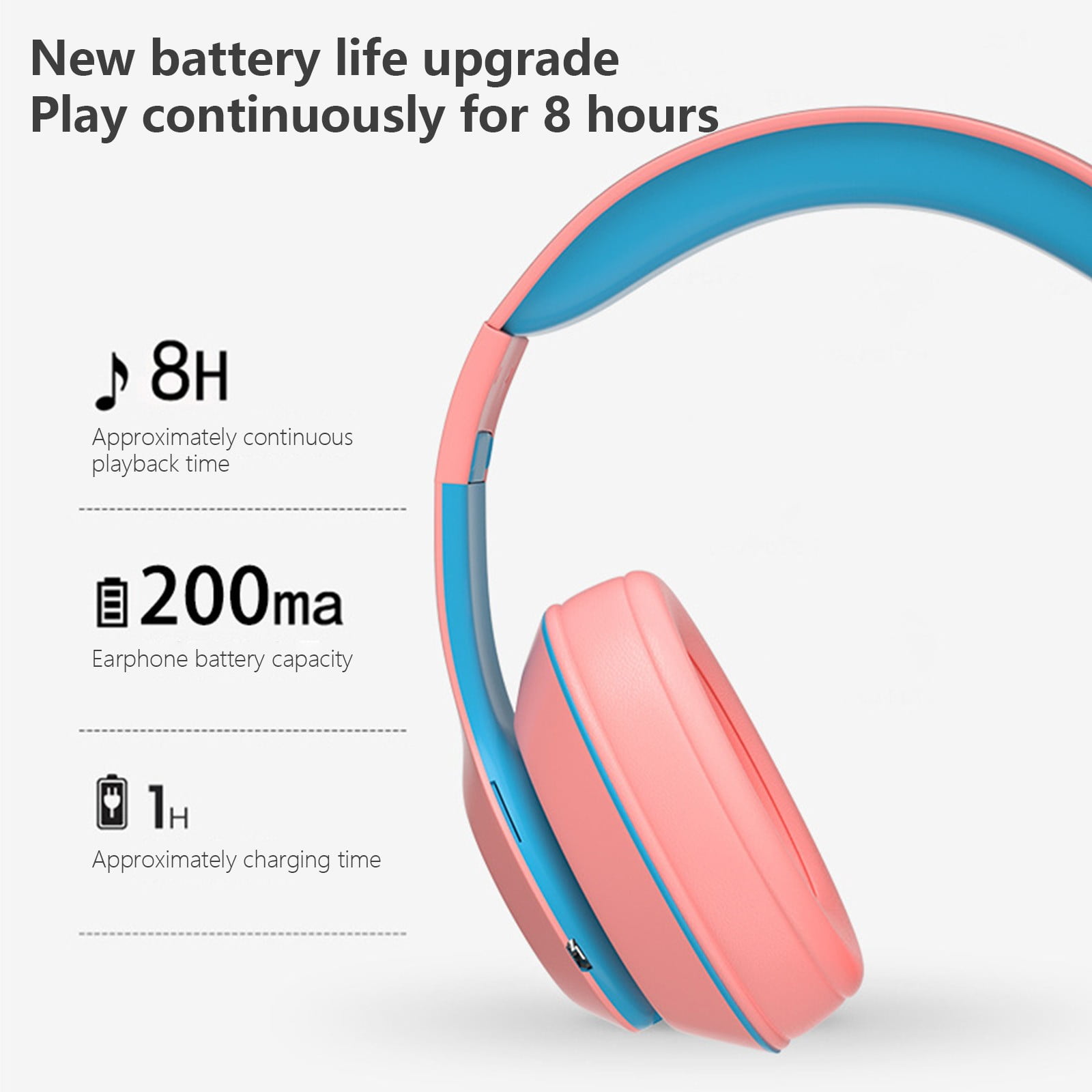 LACKUST Bluetooth 5.1 Subwoofer Headphones,Clearance Noise Cancelling Bluetooth Headphones for Kids,Enhanced Wireless Audio for Mobile,Computer,and Sports,Pink