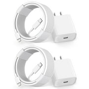 2-PACK 6Ft Charging Cable + Wall Charger Power Adapter Plug Block Compatible with iPhone 14 Pro Max 13 12 11 X/8/8 Plus/7/7 Plus/6/6S/6 Plu/5S/SE/Mini/Air/Pro