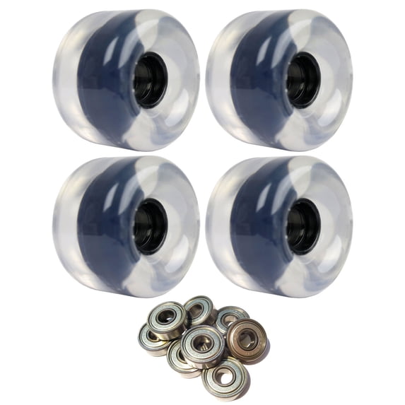 LONGBOARD CRUISER WHEELS 65mm x 44mm 83A Clear ABEC 7 BEARINGS