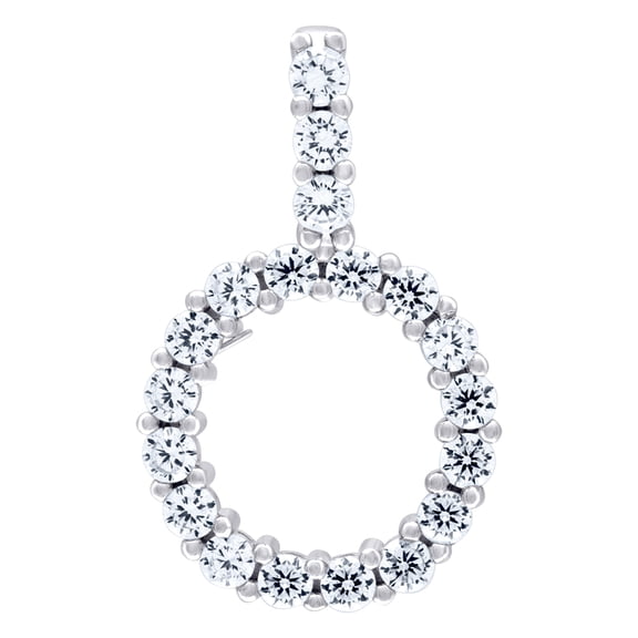 925 Sterling Silver Unisex Cubic Zirconia Letter Name Personalized Monogram Initial Alphabet O Charm Pendant Necklace Pe