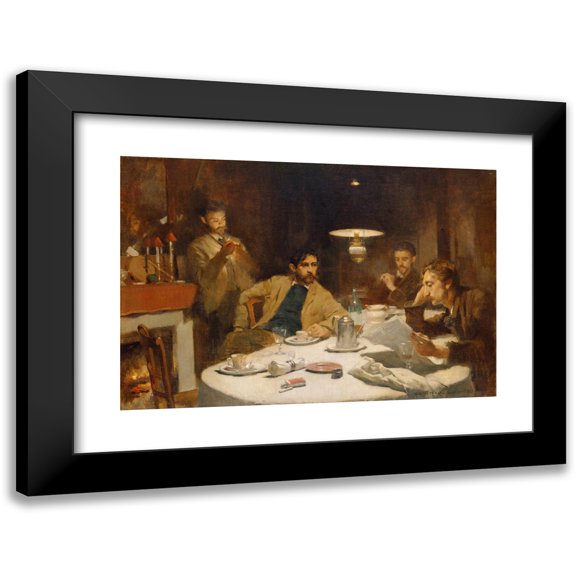 Willard Leroy Metcalf 14x11 Black Modern Framed Museum Art Print Titled - The Ten Cent Breakfast