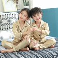 thumbnail image 1 of Pijamas de Navidad para bebé, Otoño Invierno, conjunto de ropa de dormir de seda de manga larga, ropa de dormir cómoda de Color sólido para niña y niño, 1 of 4