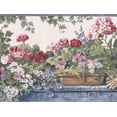 thumbnail image 1 of Fleurs Violet Violet Rose dans la Pépinière Blanc Papier Peint Floral Frontière Design Retro, Rouleau 15 'x 7', 1 of 3
