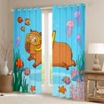 thumbnail image 2 of Erosebridal Brown Capybara Kids Blackout Curtains Set of 2 (52x84 Each), Ocean Jellyfish Sealife Window Curtains, 2 of 6