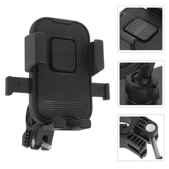 Worgeous motorcycle phone mount Phone Holder for Electric Scooter with Shockproof Design Black 1Set